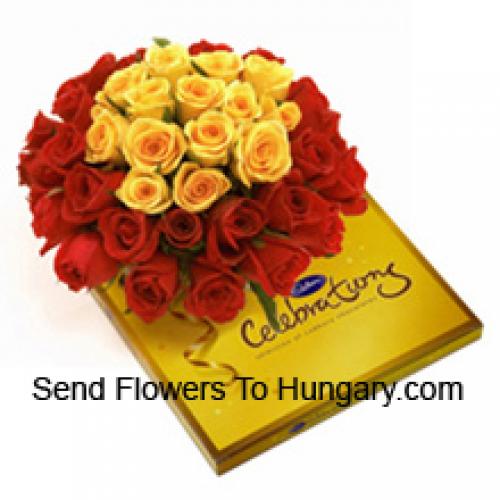 37 Rosas com Chocolates Sortidos Cadbury