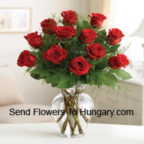 Lovely 11 Red Roses in Vase