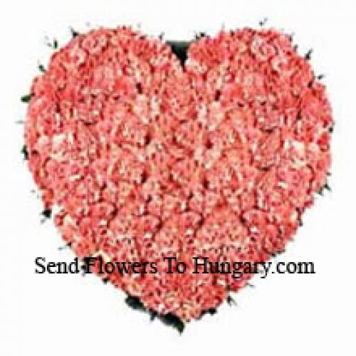 101 Pink Heart Carnations