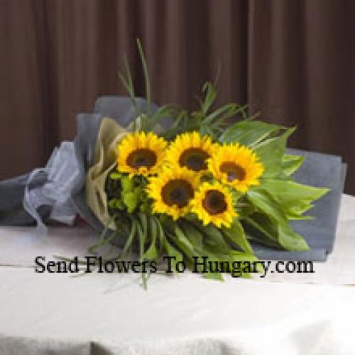 Handgepflückter Sonnenblumenstrauß