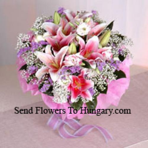 Pink Wrapped Lilies