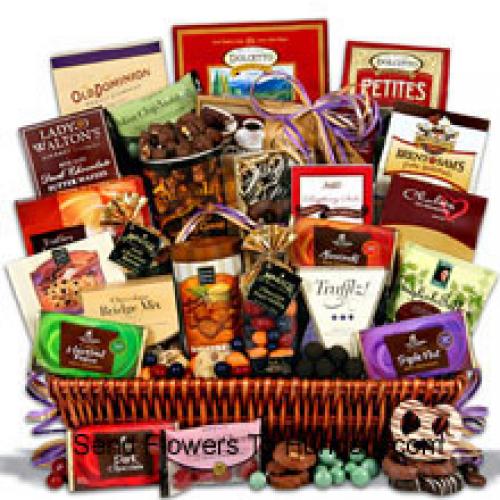 Basket Containing Assorted Chocolates