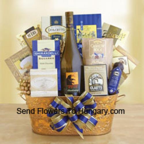 Wine Basket Filled With Goodies